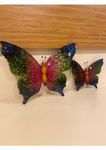 Dekoratif Asmalı 2'li Akrilik Kelebek Gökkuşağı Renk fiyatları