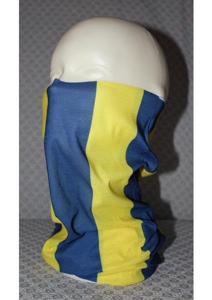 Sarı Lacivert Çizgili Baskılı Boyunluk Baf Bandana modelleri