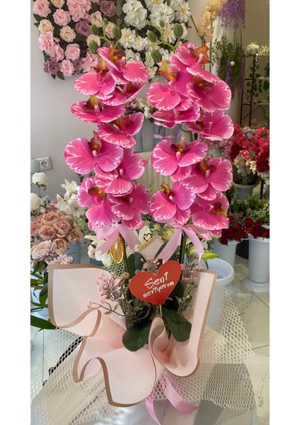 Yapay Orkide Islak Orkide Pembe Orkide Sevgiliye Hediye