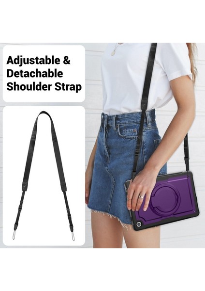 Samsung Galaxy Tab A9 Plus X210 X216 X218 Kılıf Handle Ring Yüzüklü Amour Tank Case Fuji