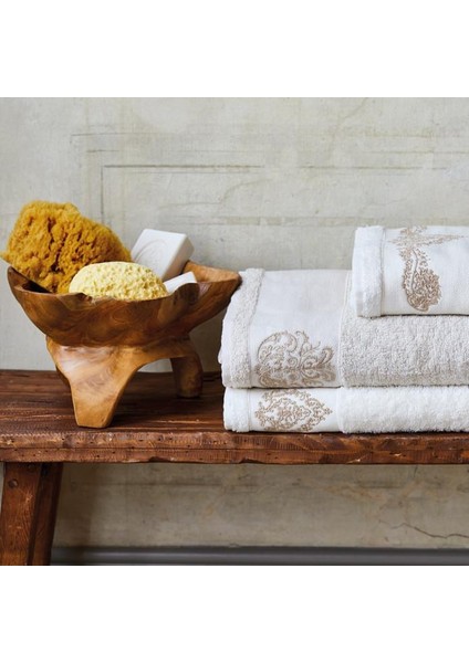 Home Eldora Beyaz-Bej 4 Parça Hamam Seti fiyatları