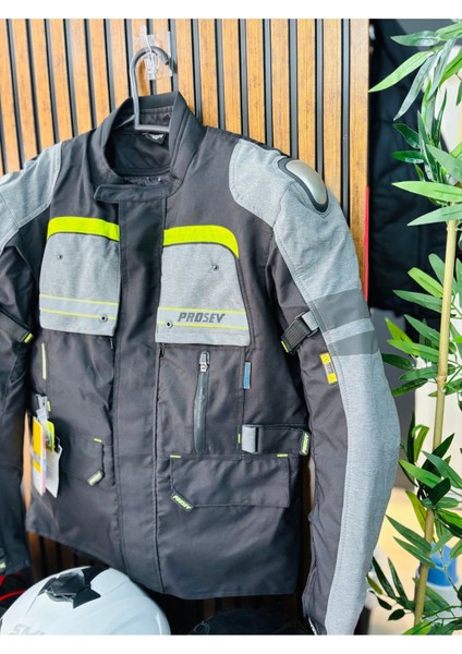 AT2202 - 4 Mevsim Motosiklet Montu ( Siyah -Neon-Gri ) modelleri