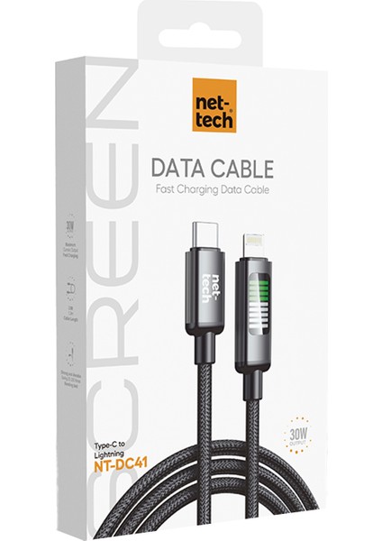 NT-DC41 30W Plastik 100 cm Type-C To Lightning Şarj ve Data Kablosu