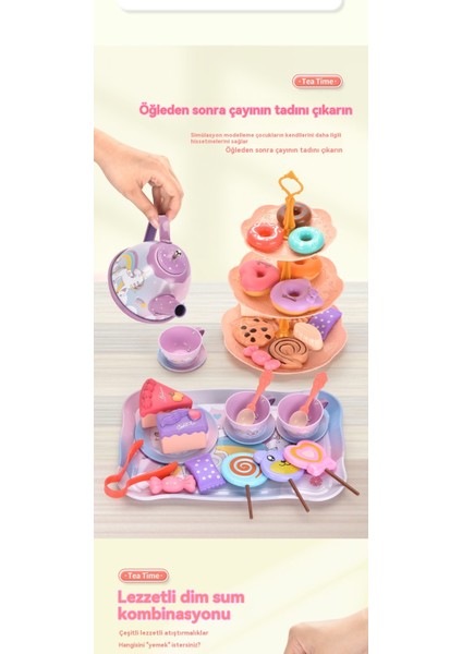 Simüle Ikindi Çayı Seti Çocuk Pastası Tatlı Masa Mutfak Çay Molası Hediye Kutusu (Yurt Dışından)