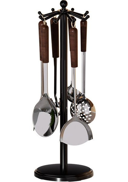 Paslanmaz Çelik Döner Spatula Kanca Ev Çok Fonksiyonlu Mutfak Eşyası Kaşık Askısı Mutfak Spatula Kaşık Bez Askısı (Yurt Dışından)