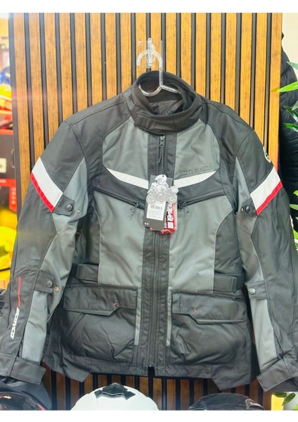 JK122 Korumalı 4 Mevsim Motosiklet Montu (Siyah)