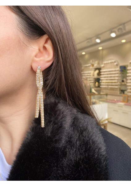 Blue GOLD14K Su Yolu Tasarım Küpe