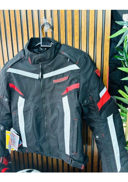 JKT01 - 4 Mevsim Motosiklet Montu (Kırmızı-Siyah)