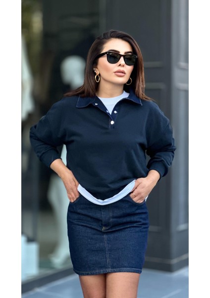 Lacivert Denim Mini Etek modelleri