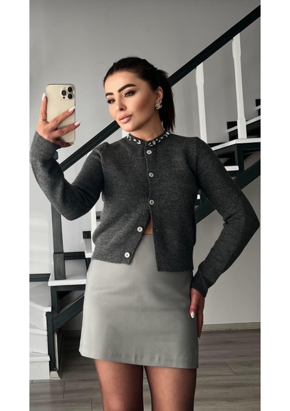 Gri Premium Mini Etek indirimleri