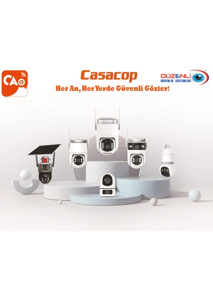 Casacop D302 4g Sim Kartlı Ptz Çift Kameralı Kamera – 2mp+2mp+2mp , Solar 6X2000MAH Batarya, 4mm Lens modelleri