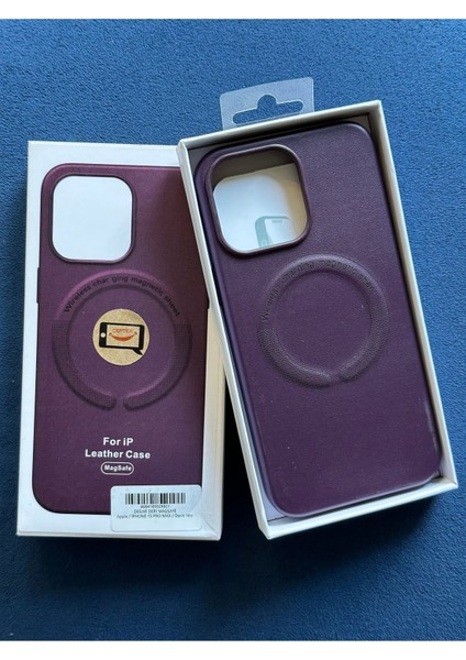 Iphone 15 Pro Max Uyumlu Magsafe Renkli Deri Kılıf