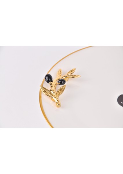 Oliva Siyah-Gold Yaldızlı Porselen 25CM Sunumluk Ayaklı 25X25X6CM fiyatları