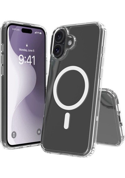 Iphone 16 Plus Uyumlu Magsafe Şeffaf Silikon Telefon Kılıfı