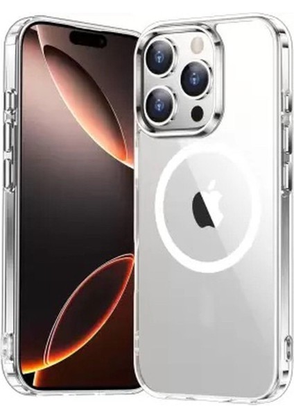 Iphone 16 Pro Uyumlu Magsafe Şeffaf Silikon Telefon Kılıfı