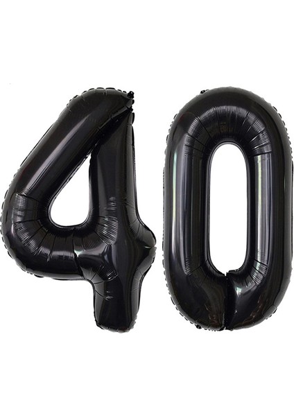 Siyah 40 Rakam Folyo Balon