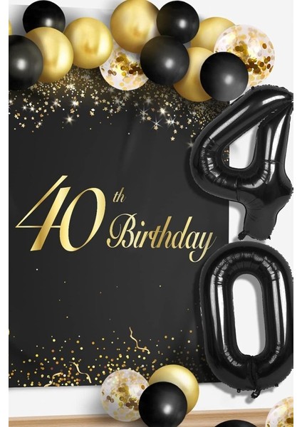 Siyah 40 Rakam Folyo Balon indirimleri
