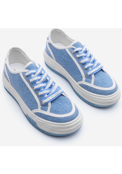Kadın Sneaker Bağcıklı Keten Spor Ayakkabı Dofkin