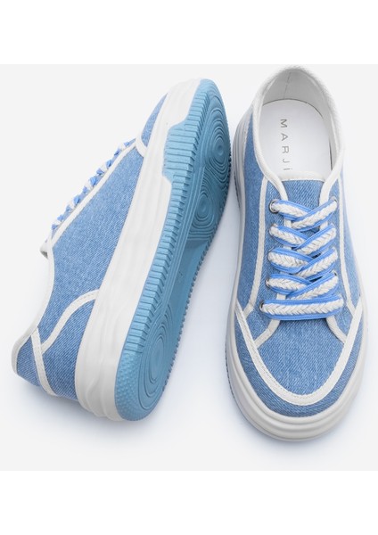 Kadın Sneaker Bağcıklı Keten Spor Ayakkabı Dofkin