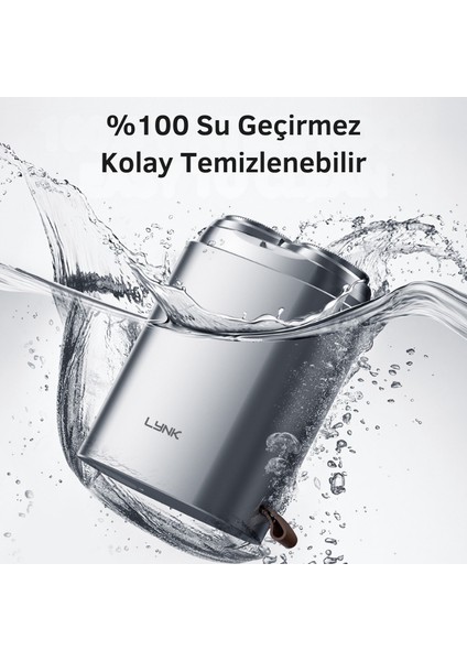 Mini Shaver Gri- Su Geçirmez Şarjlı Taşınabilir Tıraş Makinesi