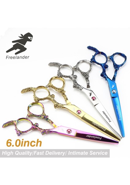 Mavi Stil 6.0 Inç Freelander Retro Tarzı Profesyonel Kuaförlük Veya Saç Kesme Veya Set Berber Makası Yüksek Li Salon (Yurt Dışından)