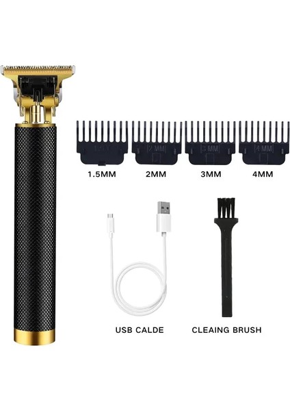 Siyah Stil Vintage T9 Makinesi Akülü Saç Kesici Fg Makinesi Sakal Kesme Saç Erkekler Için Elektrikli Tıraş Makinesi USB Arayüzü (Yurt Dışından)