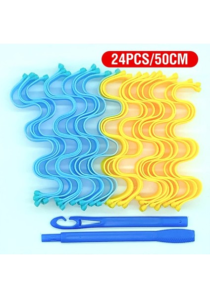 24 Adet 50CM-A Tarzı 30CMCM Saç Silindirleri Dayanıklı Spiral Saç Modeli Rulo Çubukları Dıy Salyangoz Şekli Saç Bigudi Dalgalı Saç Şekillendirici (Yurt Dışından)