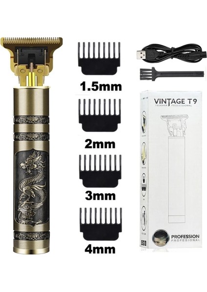Kutu Stili Yeni USB Şarj Edilebilir Kel Kafalı Saç Kesme Makinesi Elektrikli Saç Düzeltici Akülü Tıraş Makinesi Giyotin 0mm Erkek Berber Saç Kesme Makinesi (Yurt Dışından)