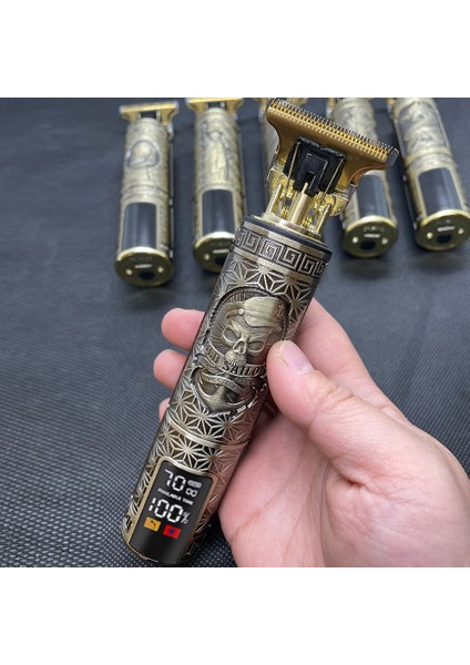 Kutu Stili Yeni USB Şarj Edilebilir Kel Kafalı Saç Kesme Makinesi Elektrikli Saç Düzeltici Akülü Tıraş Makinesi Giyotin 0mm Erkek Berber Saç Kesme Makinesi (Yurt Dışından) indirimleri
