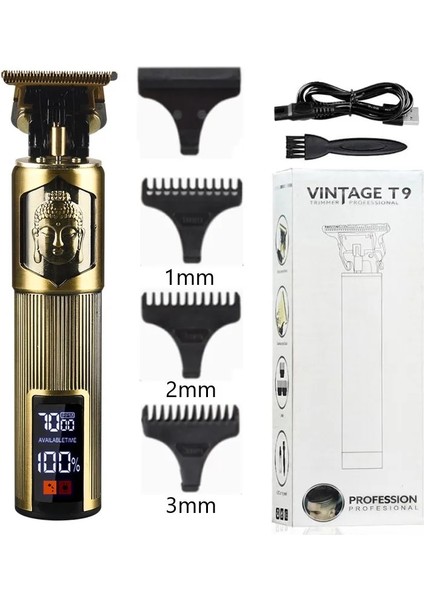 Sarı Stil Yeni T9 Saç Düzeltici Berber Saç Kesme Makinesi Akülü Saç Kesme Makinesi Sakal Düzeltici Tıraş Makinesi Elektrikli Tıraş Makinesi Erkek Tıraş Makinesi (Yurt Dışından)