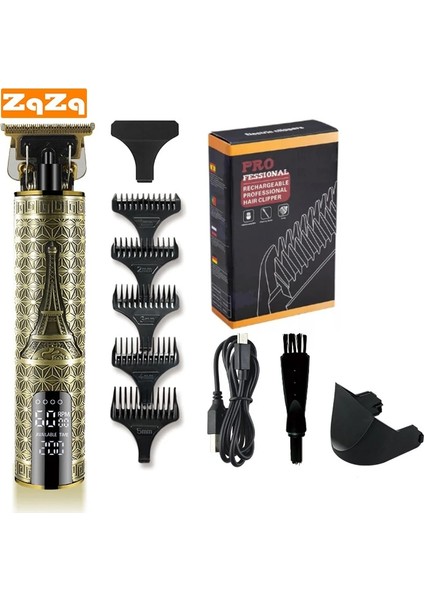Zqzq Profesyonel Erkek Saç Kesme Makineleri Sıfır Gapped Akülü Saç Düzeltici Saç Kesimi Şarj Edilebilir LED Ekran Elektrikli Kesme Makinesi (Yurt Dışından)