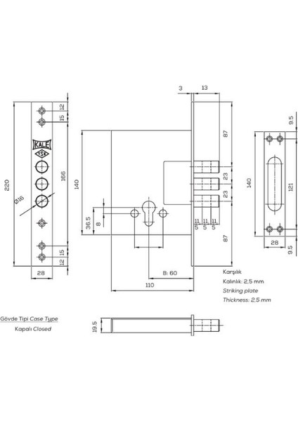 Plus Çelik Kapı Gömme Emniyet Kilidi 257 modelleri