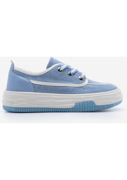 Kadın Sneaker Bağcıklı Keten Spor Ayakkabı Rotvi