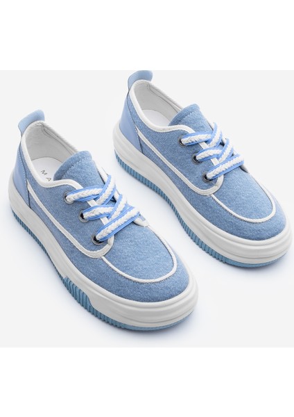 Kadın Sneaker Bağcıklı Keten Spor Ayakkabı Rotvi