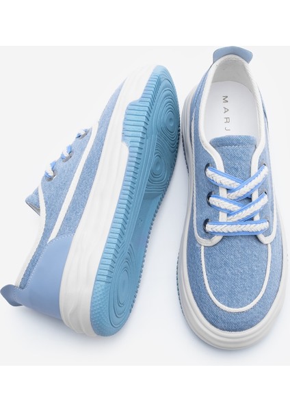 Kadın Sneaker Bağcıklı Keten Spor Ayakkabı Rotvi