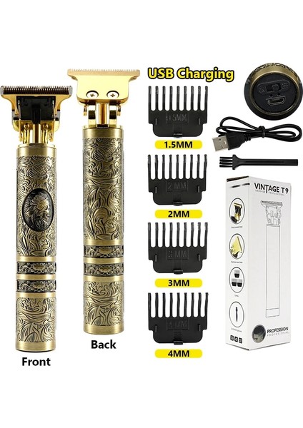 Hint USB Kutusu Stili LCD Saç Kesme Profesyonel Saç Kesme Makinesi Sakal Düzeltici Erkekler Için Berber Dükkanı Elektrikli Tıraş Makinesi Vintage T9 Saç Kesici (Yurt Dışından)