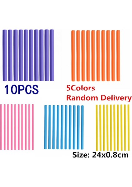 24X0.8CM 10 Adet Stil Saç Bukle Maşası Magic Air Saç Silindirleri Yumuşak Köpük Bendy Twist Magic Flexi Çubuklar Şekillendirici Saç Çubukları Aracı Rastgele Renk (Yurt Dışından)