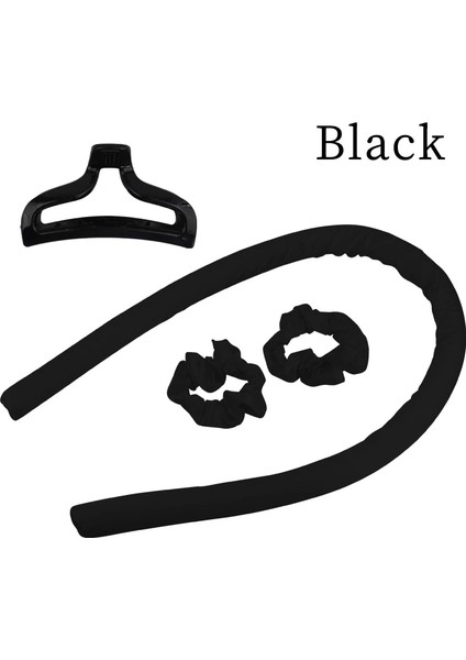 Klip Siyah Stili Isısız Kıvırma Çubuğu Kafa Bandı Kadın Ipek Kıvırcıklaştırıcılar Saç Kıvırma Kurdelesi Saç Yapmak Kıvırcık Uyku Yumuşak Kafa Bandı Kuaförlük Aracı (Yurt Dışından)