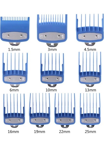 Mavi Stil Renkli Kılavuz Tarak Çoklu Boyutlar Metal Sınırlı Taraklar Saç Kesme Makinesi Kesme Aleti Yüksek ve Yeni (Yurt Dışından)