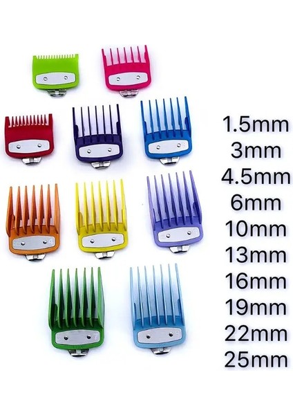 Mavi Stil Renkli Kılavuz Tarak Çoklu Boyutlar Metal Sınırlı Taraklar Saç Kesme Makinesi Kesme Aleti Yüksek ve Yeni (Yurt Dışından) fiyatları