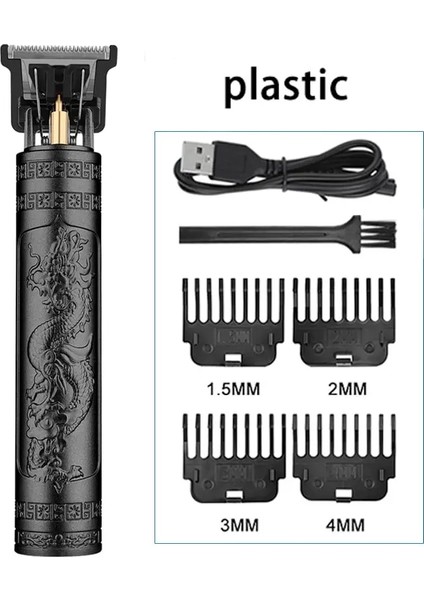 Siyah1 Tarzı Vintage T9 Elektrikli Saç Kesme Makinesi Saç Kesme Makinesi Profesyonel Erkek Tıraş Makinesi Şarj Edilebilir Berber Giyotin Erkekler Için Ejderha Buda (Yurt Dışından)