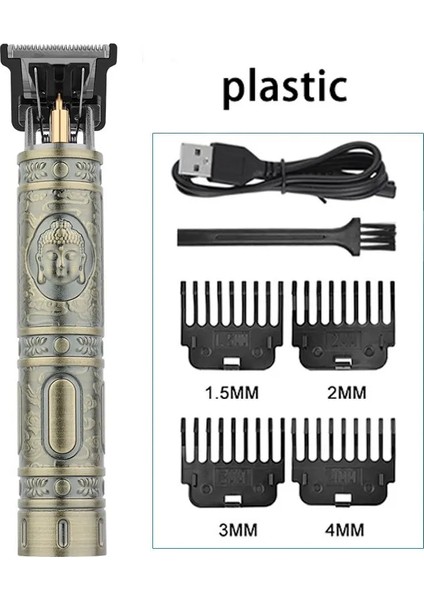 Bronz2 Tarzı Vintage T9 Elektrikli Saç Kesme Makinesi Saç Kesme Makinesi Profesyonel Erkek Tıraş Makinesi Şarj Edilebilir Berber Giyotin Erkekler Için Ejderha Buda (Yurt Dışından)