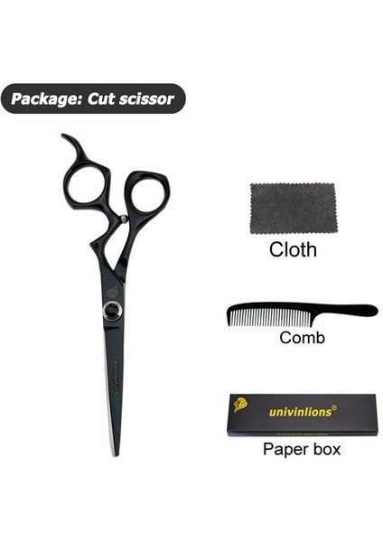 6048-CUT Stili Univinlions 6 "saç Ors Siyah Berber Makası Berber Tg Ors Kuaför Için Profesyonel Berber Seti Kuaför (Yurt Dışından)