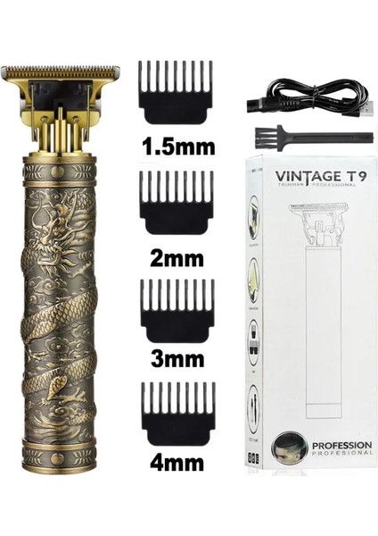 Kutu Stili Yakın Kesim Dijital Kuaför Elektrikli Saç Kesme Makinesi Profesyonel Berber Erkekler Saç Düzeltici Şarj Edilebilir 0mm T-Bıçak Makinesi (Yurt Dışından)