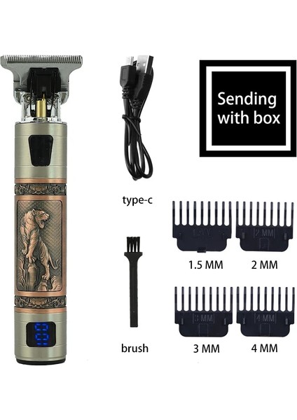 Kaplan Stili T9 Clipper Giyotin Erkekler Için Elektrikli Tıraş Makinesi Erkekler Profesyonel Sakal Düzelticiler Şarj Edilebilir Saç Kesme Makinesi Saç Kesme Berber (Yurt Dışından)