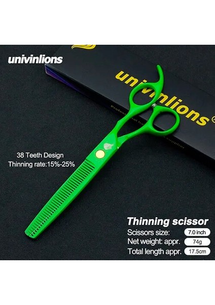 Yeşil Yoğun Diş Stili 7 "evcil Köpek Kedi Kesme Ors Berber Yukarı Kavisli Makaslar Makası Düz Dişler Tg Ors Evcil Köpek Gromming Ors Seti (Yurt Dışından)