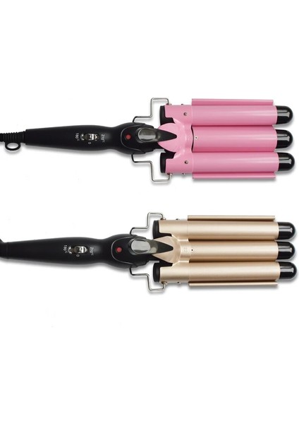 Yeni Pembe 22 mm Abd Tarzı mm Saç Maşası Seramik Üçlü Varil Saç Bigudi Ütüler Saç Dalgası Waver Şekillendirici Araçları Profesyonel Saç Şekillendirici Değnek (Yurt Dışından)