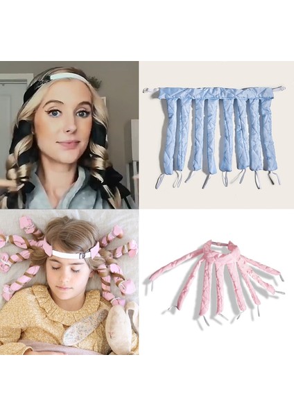 C Stili Isısız Saç Bukleleri Ahtapot Saç Bantları Uyku Silindirleri Yumuşak Saç Bukle Maşaları Isısız Spiral Bukle Çubuğu Köpük Sünger Tembel Bigudi Seti (Yurt Dışından)