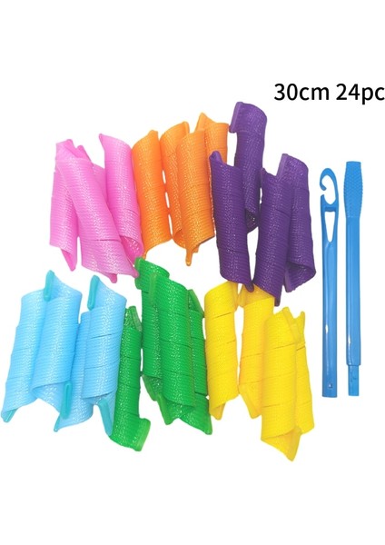 30CM24PC Tarzı (Cm)Sihirli Leverag Saç Bigudi Isısız Bukleler Dalga Saç Silindirleri Saçlar Için Kıvırcık Saç Ürünleri Bukle Modelleyici (Yurt Dışından)