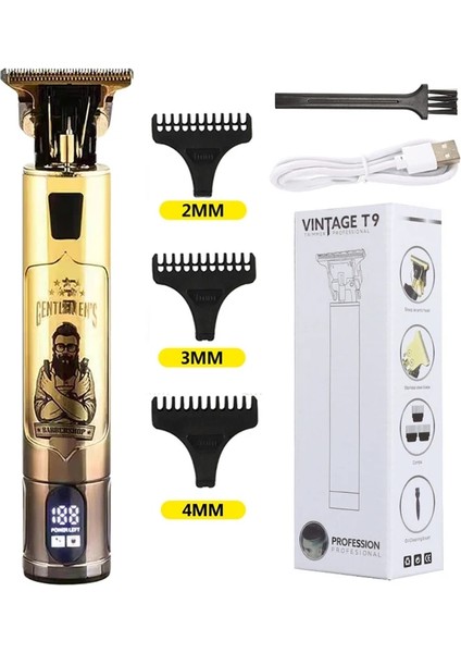 Altın LCD Tarzı Sıcak Satış Yeni Elektrikli Saç Kesme Makinesi USB Şarj Edilebilir 0mm Tıraş Makinesi Sakal Düzeltici Profesyonel Erkek Saç Kesme Makinesi Berber (Yurt Dışından)